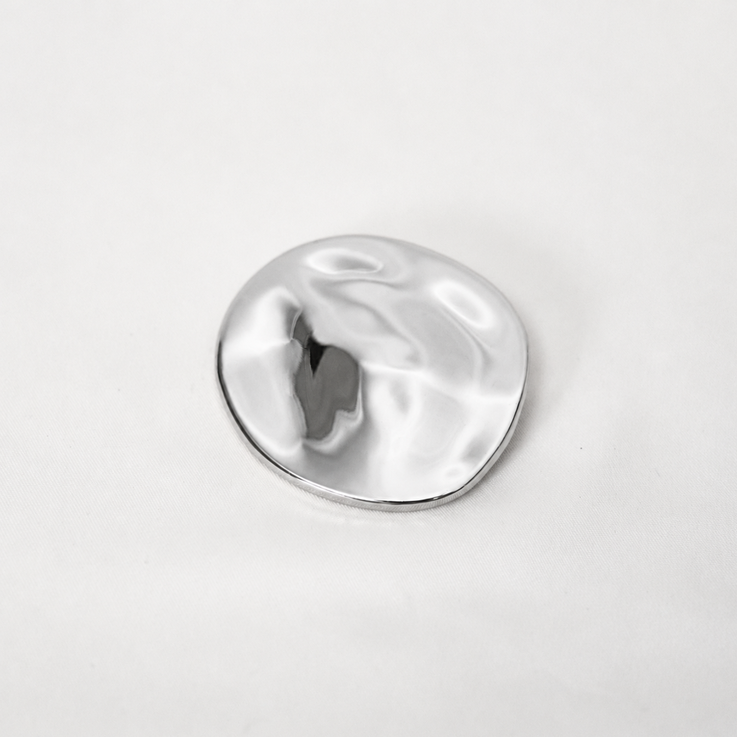 Organic Oval Brooch Silver