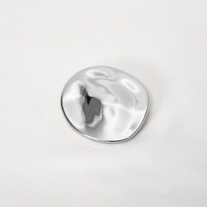 Organic Oval Brooch Silver