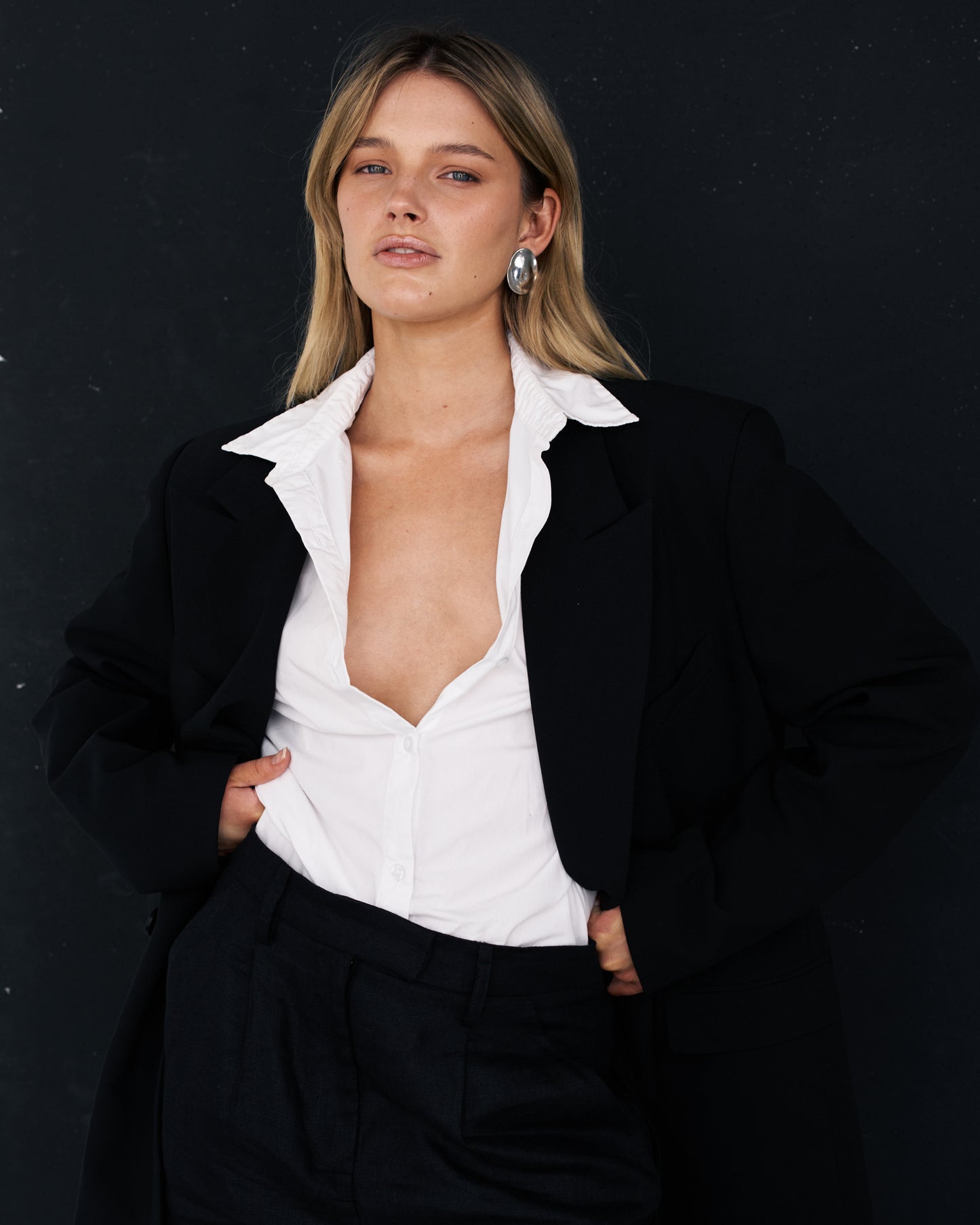 Organic Oval Studs Silver